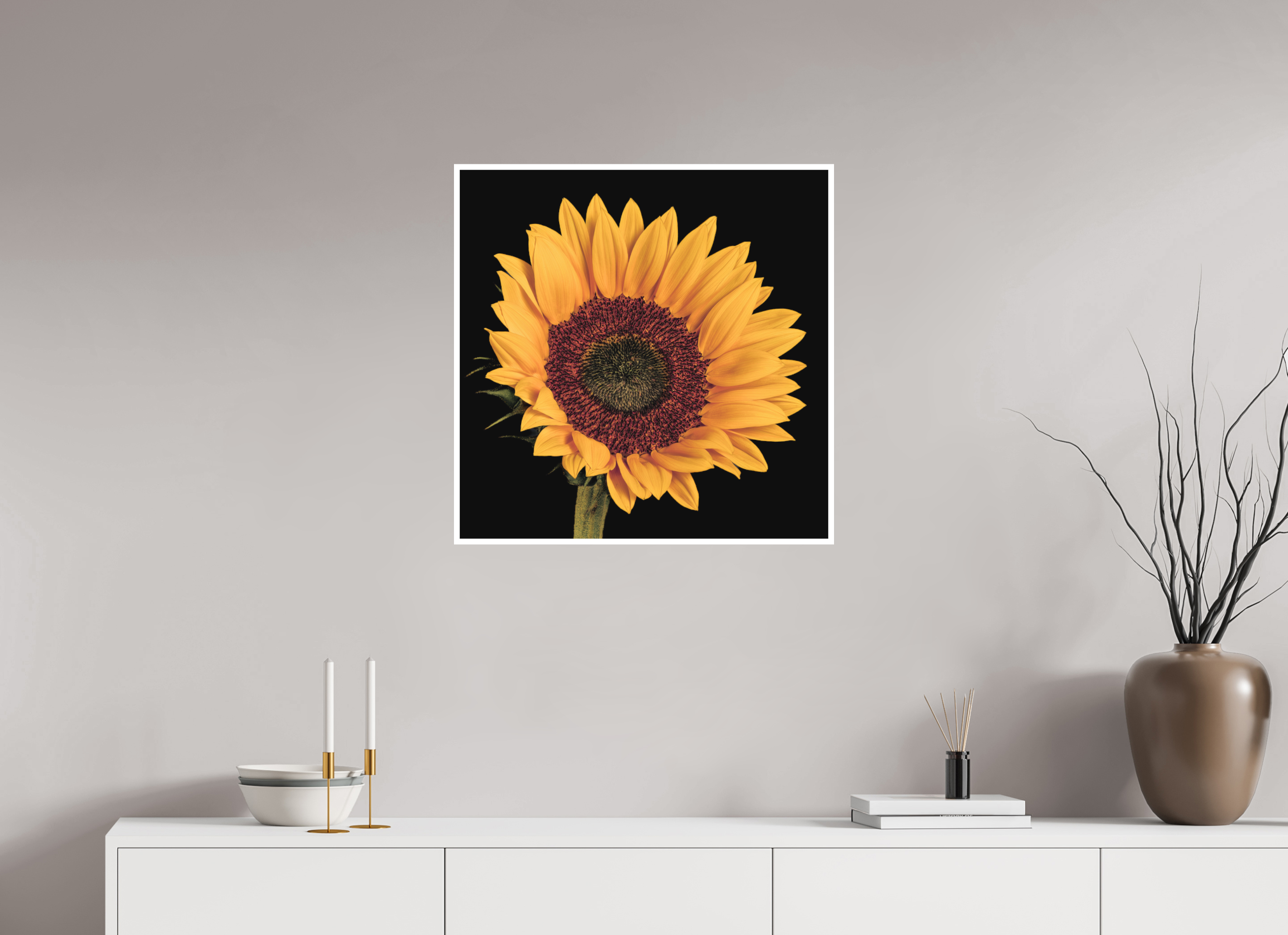 25 x 25″, Canson Photographique II with .4" white border Sunflower