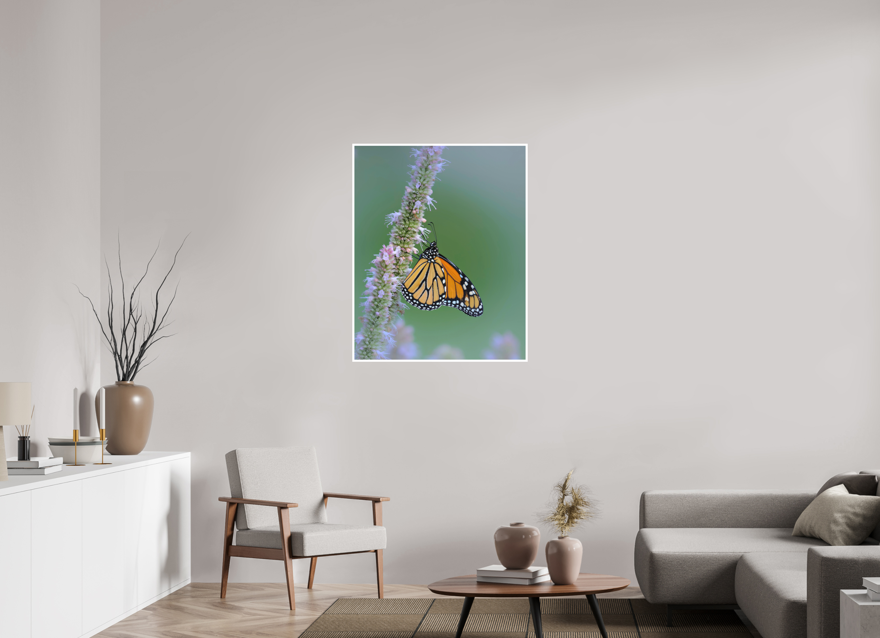 32 x 40″, Canson Photographique II with .4" white border Monarch Butterfly on Hyssop