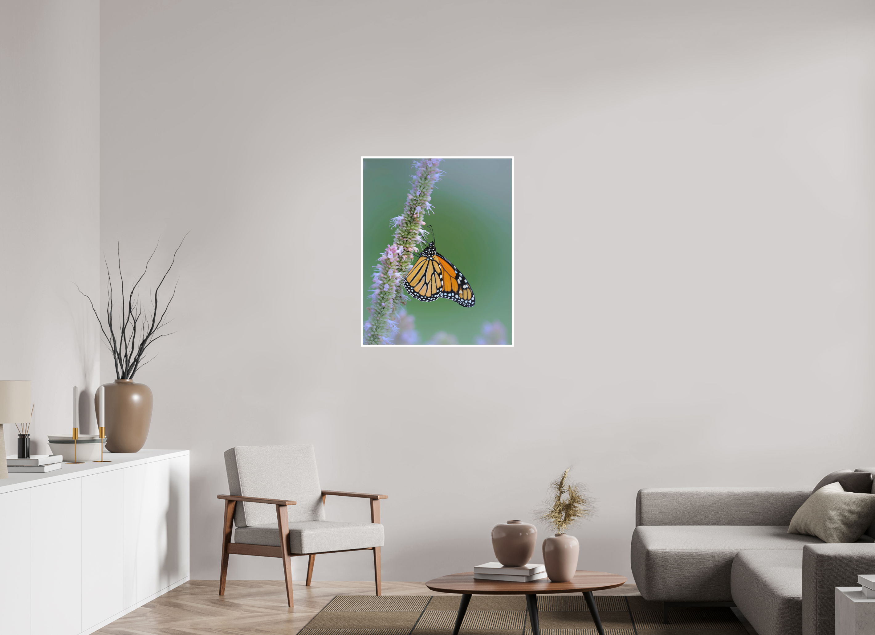 28 x 35″, Canson Photographique II with .4" white border Monarch Butterfly on Hyssop