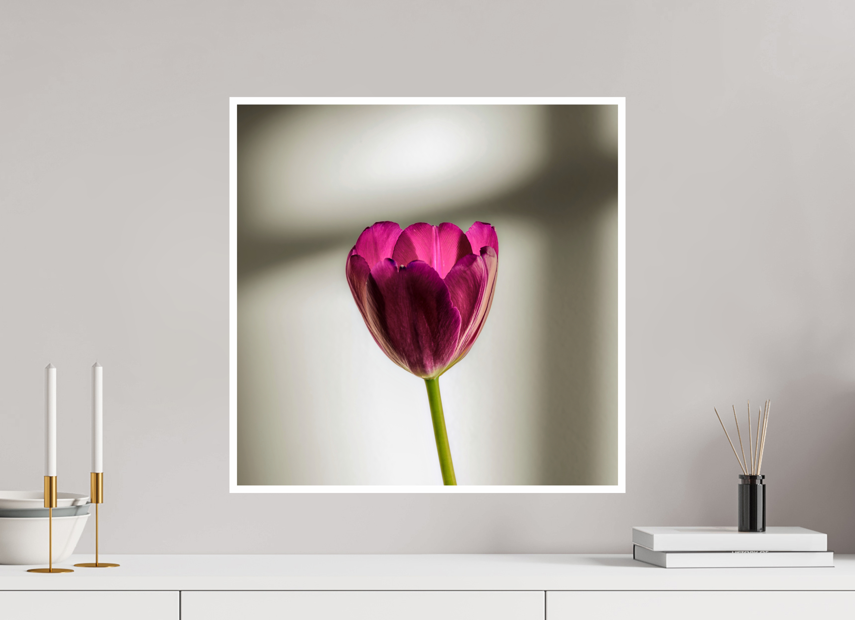 20 x 20″, Canson Baryta Prestige II with .4" white border Tulip