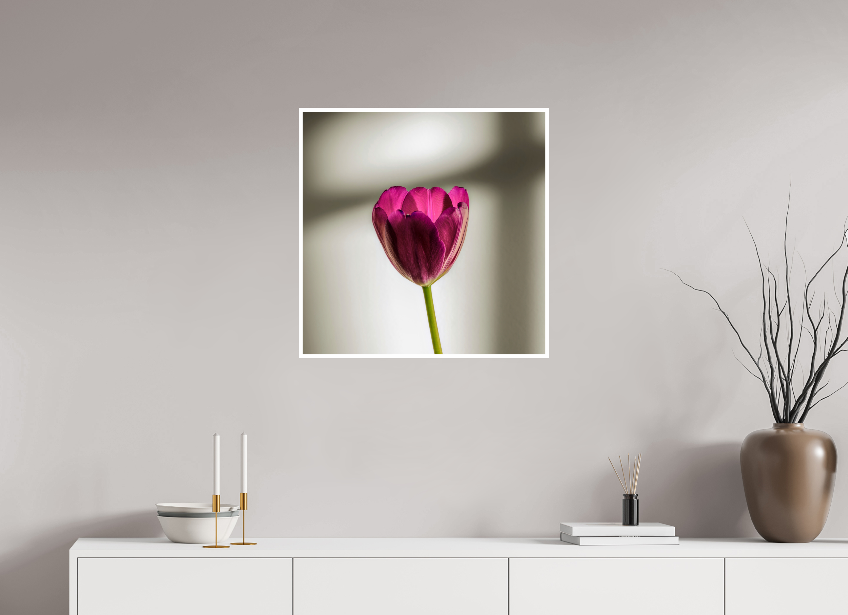 25 x 25″, Canson Baryta Prestige II with .4" white border Tulip