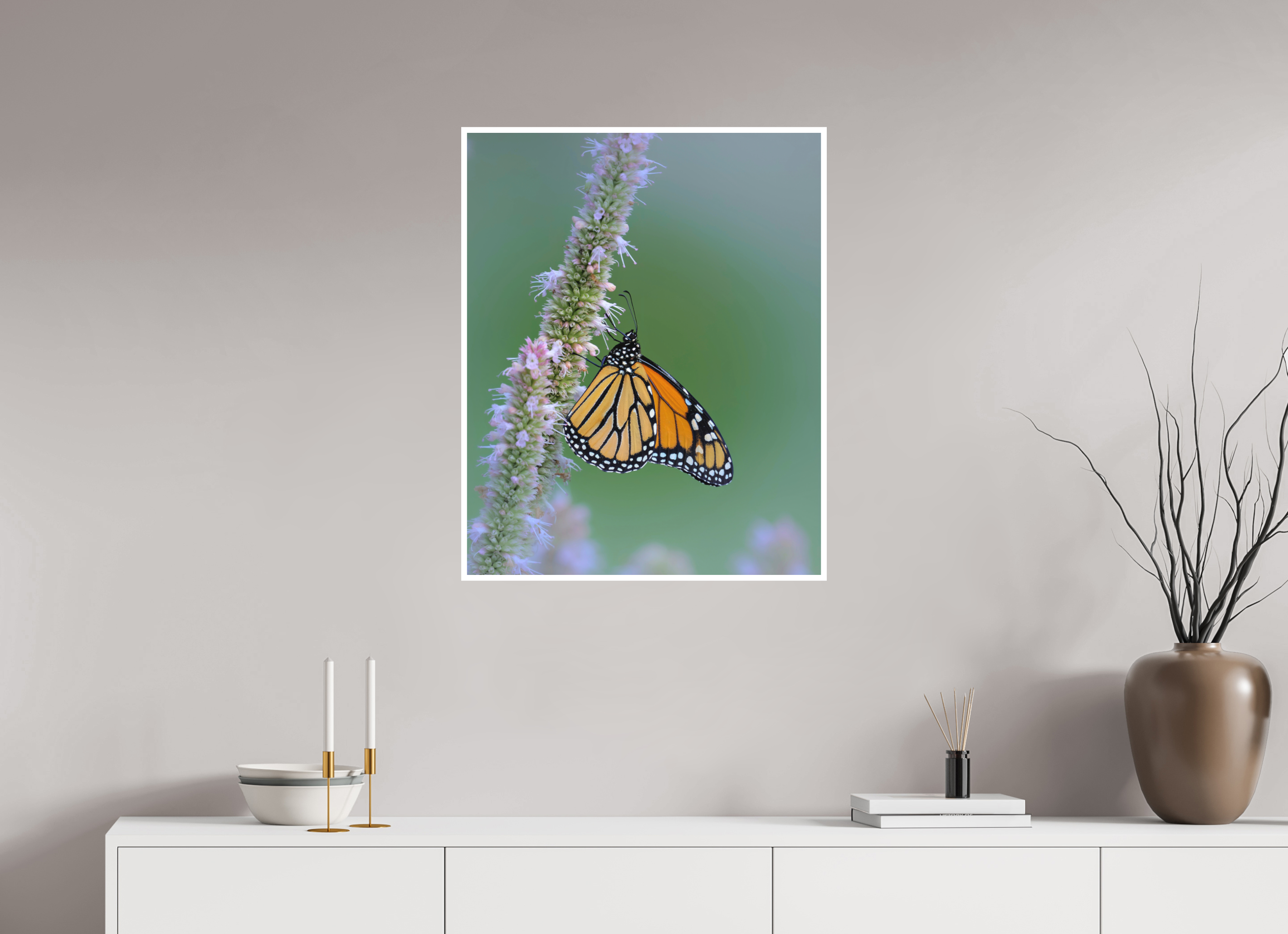 24 x 30″, Canson Photographique II with .4" white border Monarch Butterfly on Hyssop
