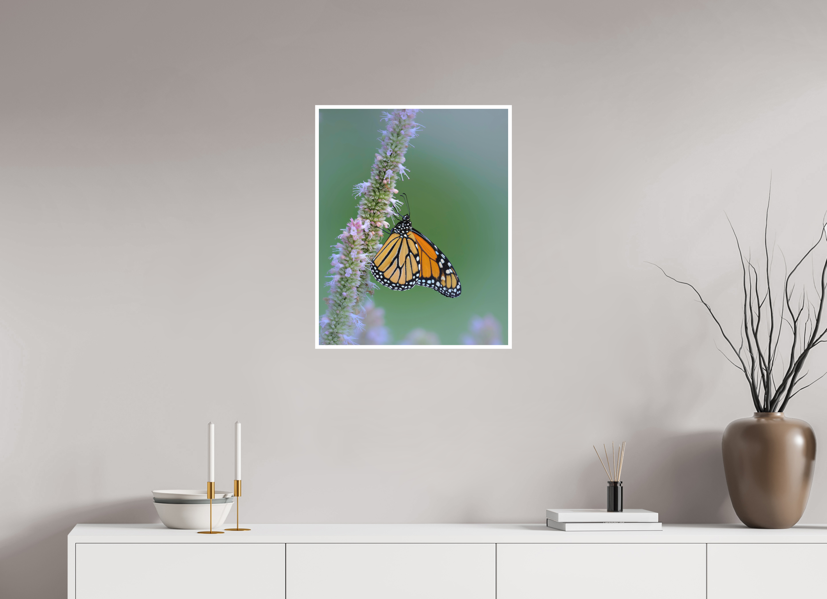 20 x 25″, Canson Photographique II with .4" white border Monarch Butterfly on Hyssop